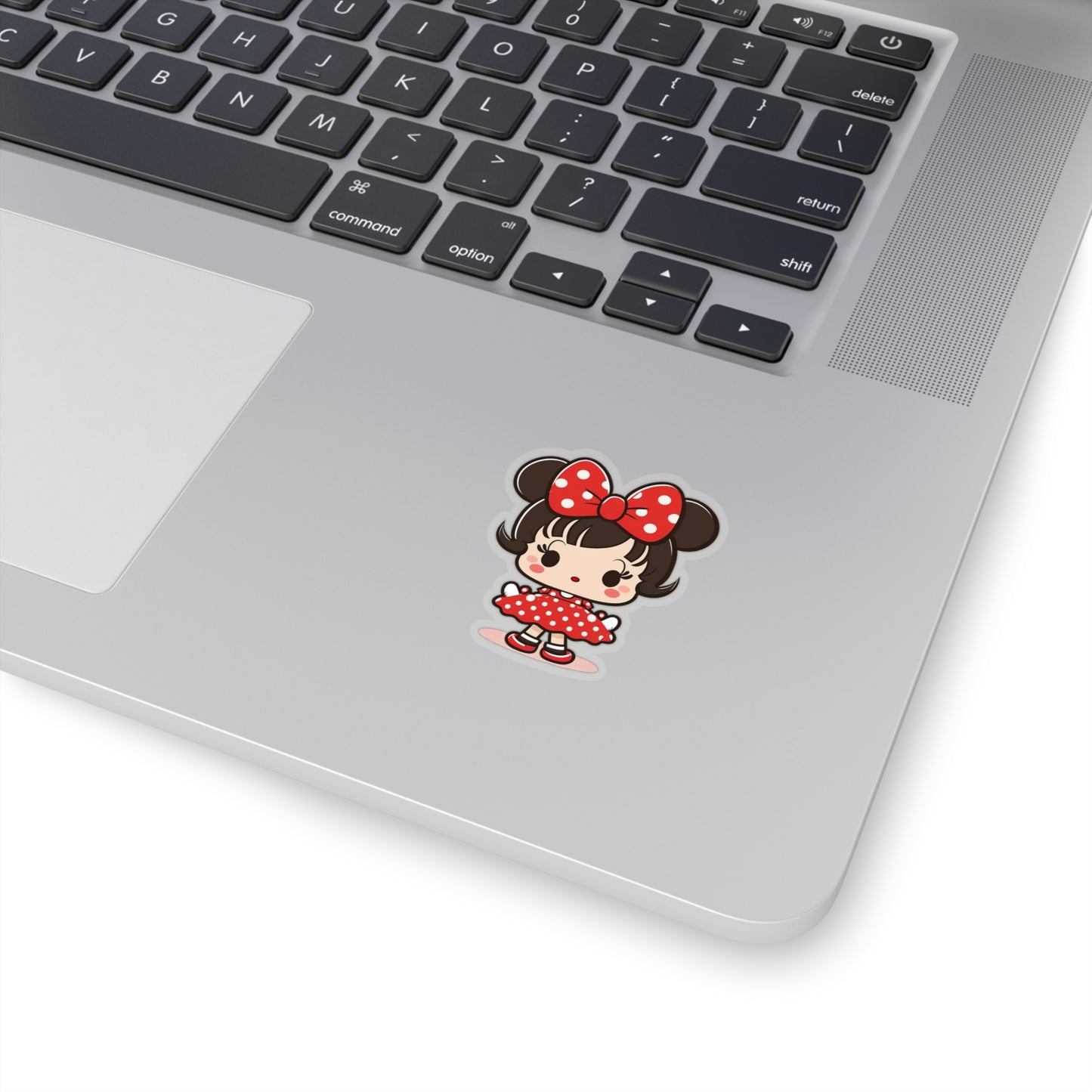 Kawaii Little Girl with Minnie Style Sticker - Add Some Cute and Adorable Style to Your Tech