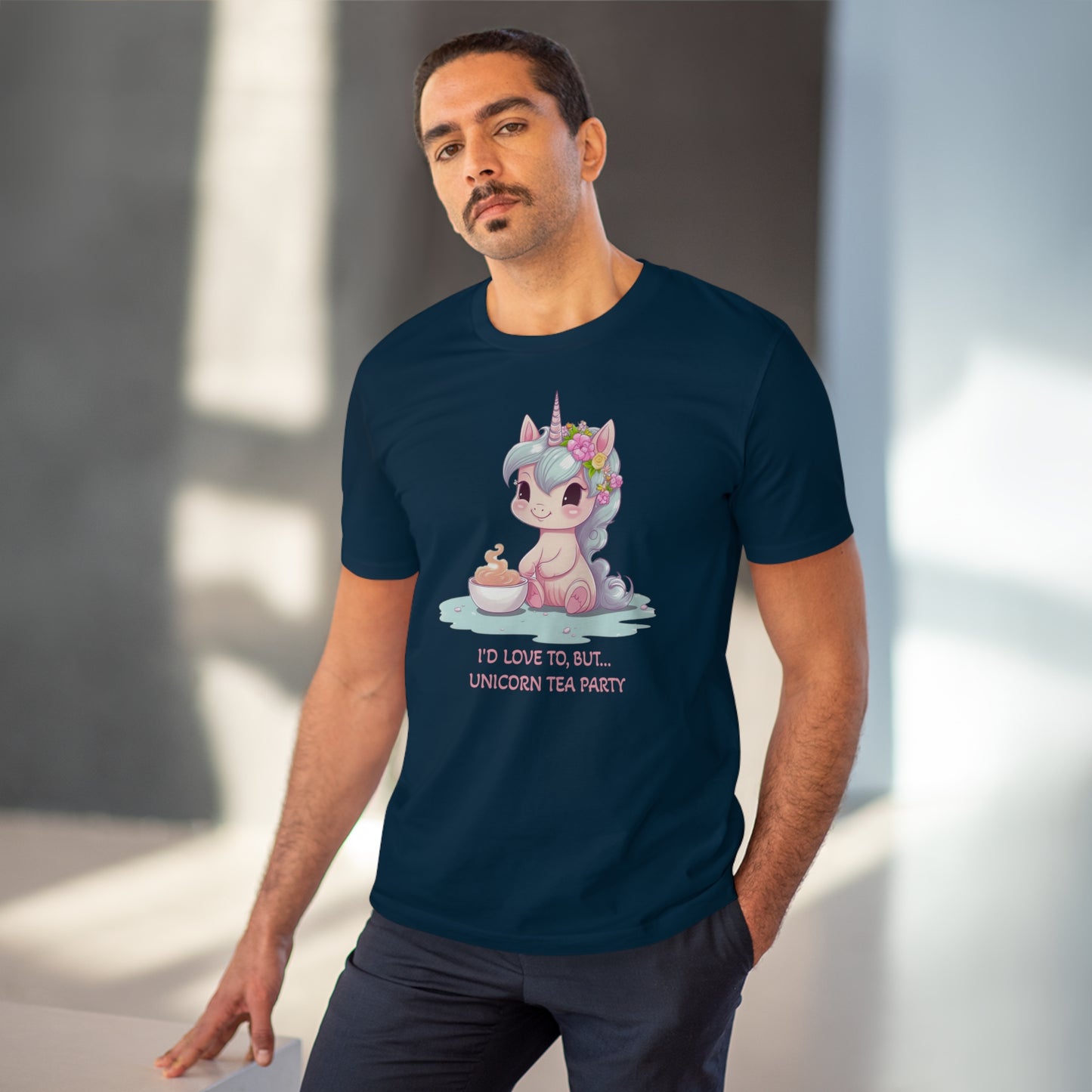 Cute Unicorn Tea Party T-Shirt - Unisex and Eco-Friendly with Whimsical Charm