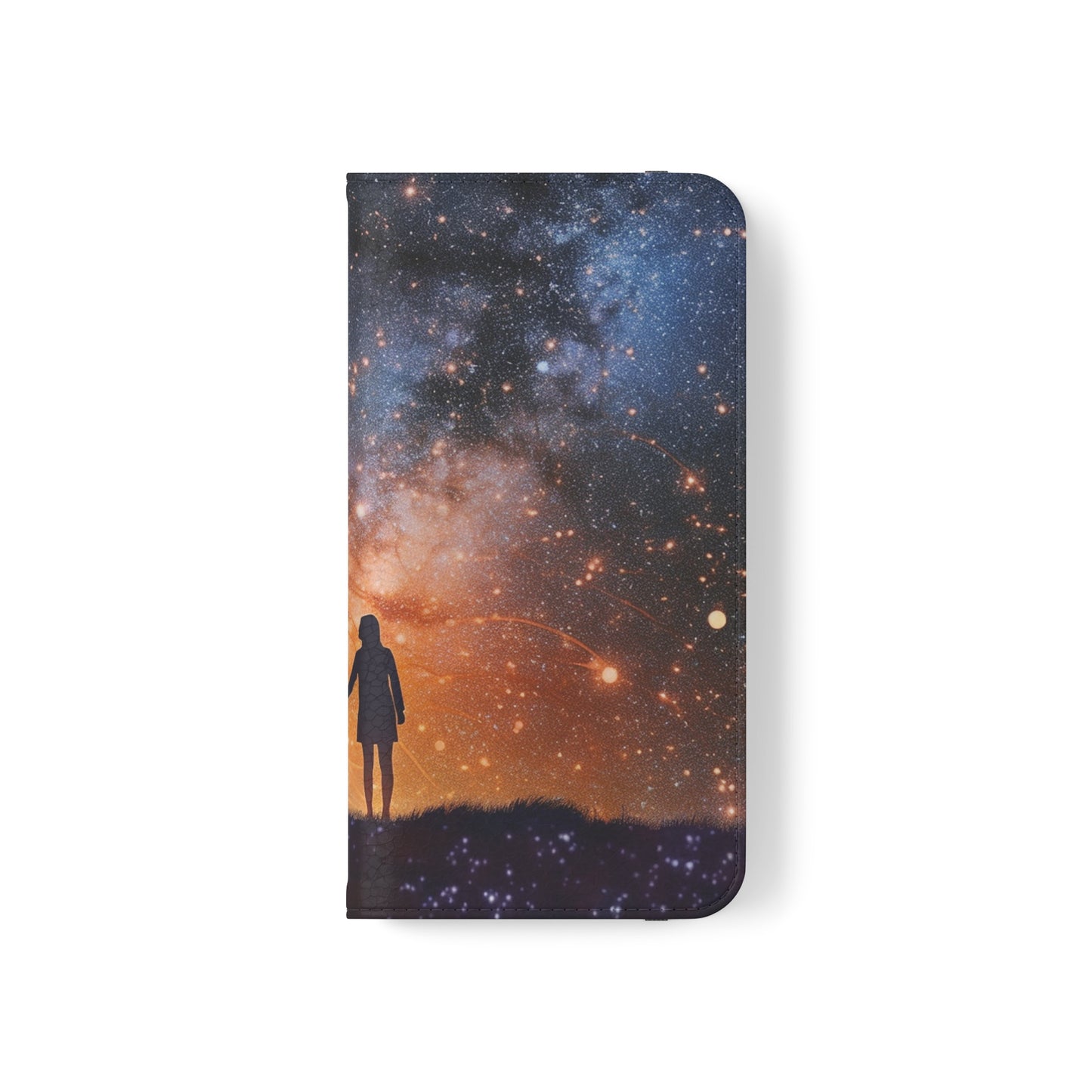 Starry Night Lovers Flip Phone Case - Embrace the Beauty of the Night Sky