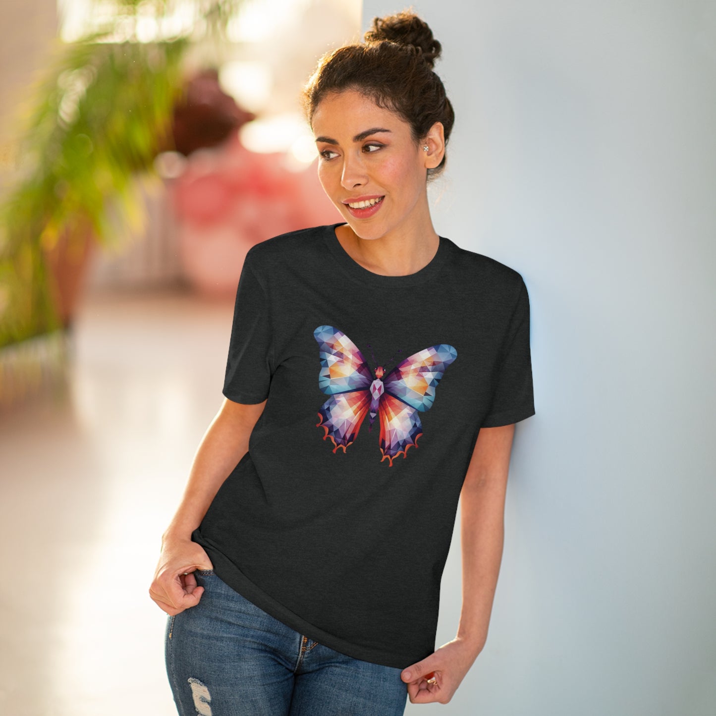 Butterfly Polygonal T-Shirt - Embrace Vibrant Transformation