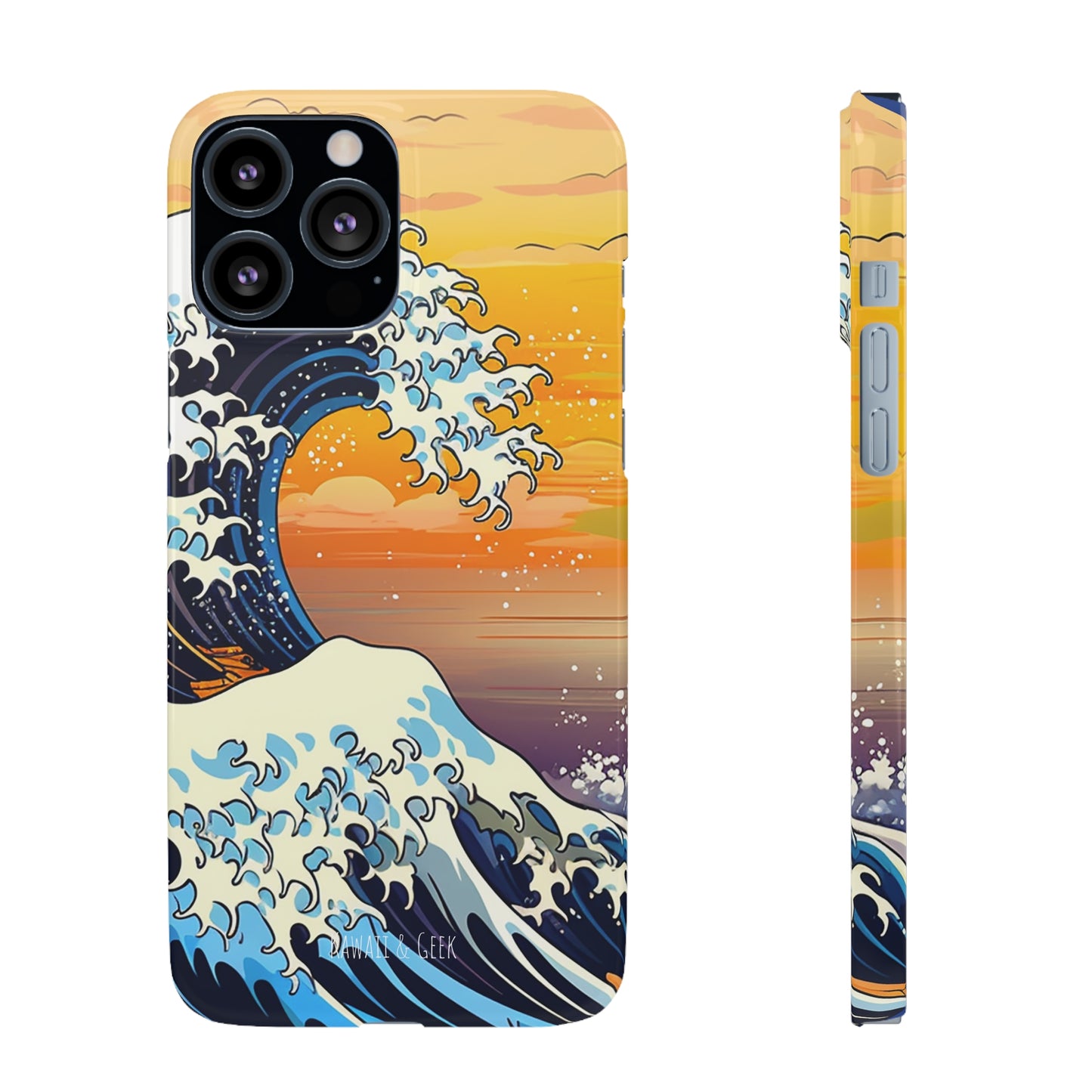 Sunset Big Wave Phone Case - Embrace the Majestic Hokusai Style in Your Hands