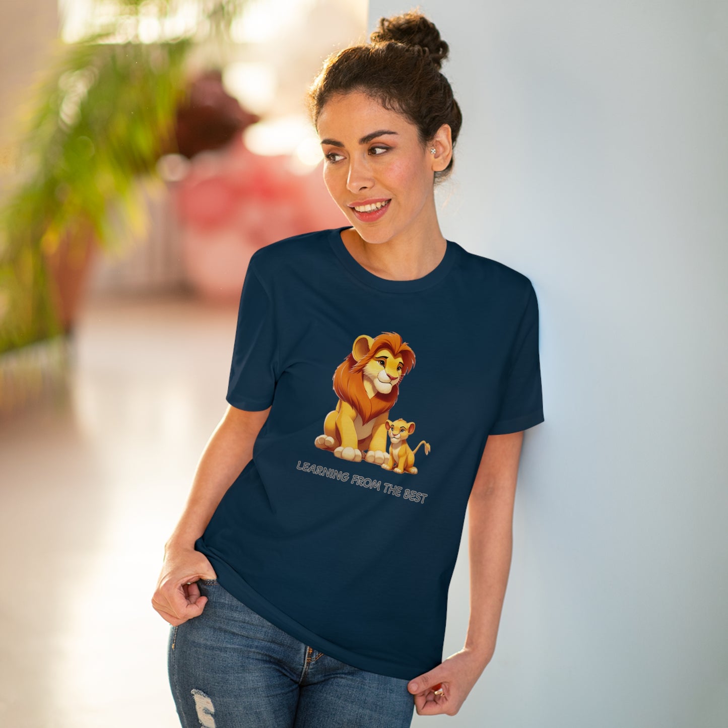 Learning from the Best - Father's Day T-Shirt - Celebrate the Bond with Mufasa and Simba in Eco-Friendly Style