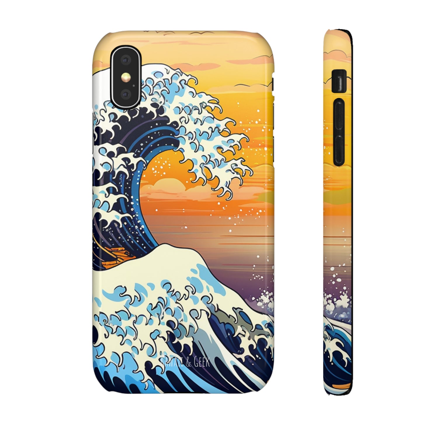 Sunset Big Wave Phone Case - Embrace the Majestic Hokusai Style in Your Hands