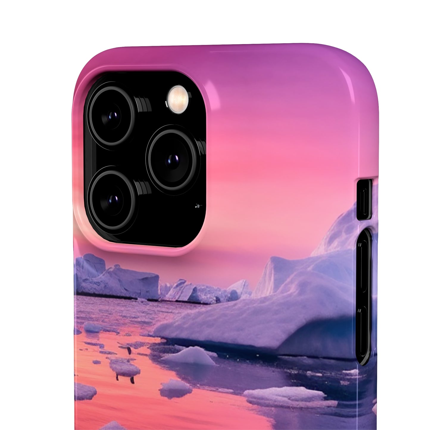 Pinky Arctic Landscape at Sunset Phone Case - Capture the Serenity of Nature on Your Device