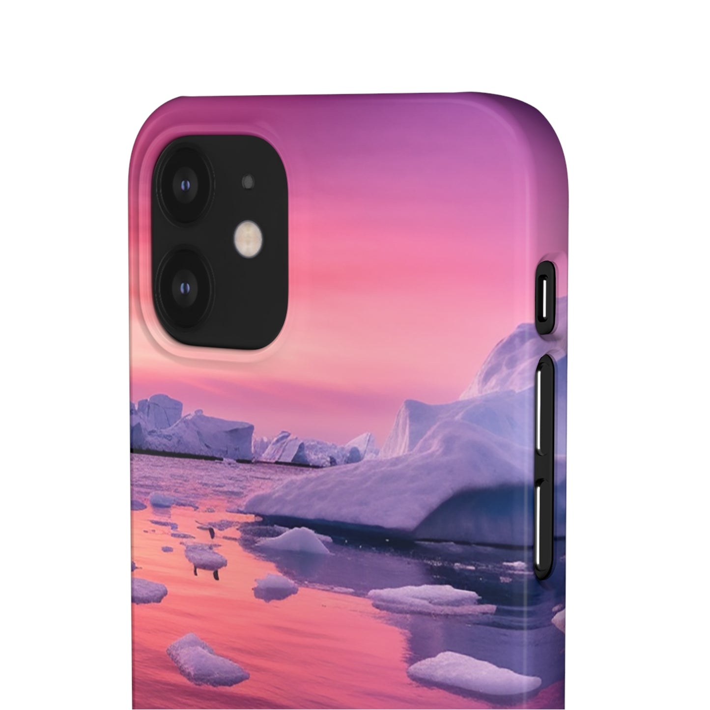 Pinky Arctic Landscape at Sunset Phone Case - Capture the Serenity of Nature on Your Device