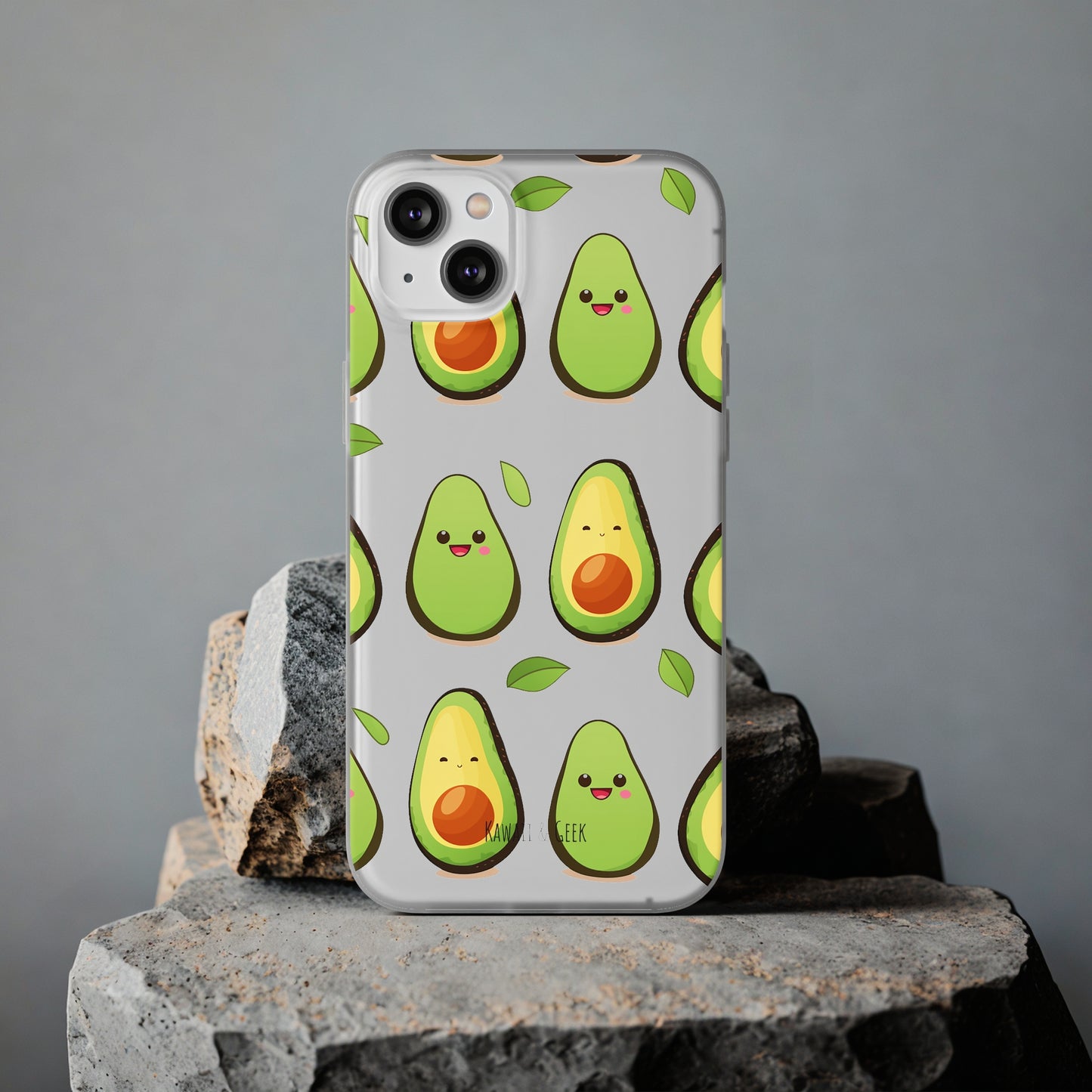 Cute Avocado Transparent Flexi Case: Perfect Blend of Style & Function