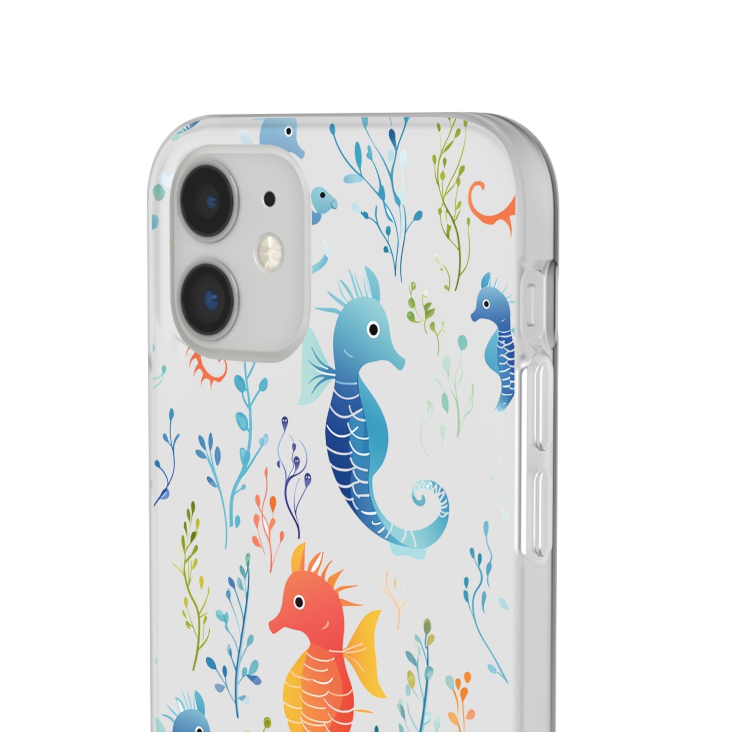 Underwater Seahorse Flexi Transparent phone Case : Dive into Cuteness!