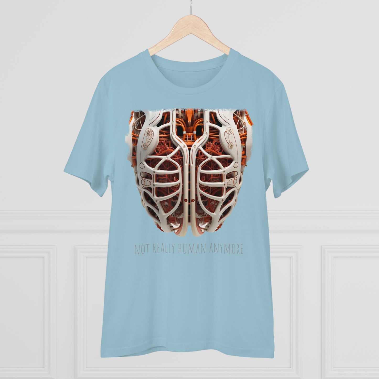 Eco-T-shirt: Cybernetic Chest "Not Really Human"