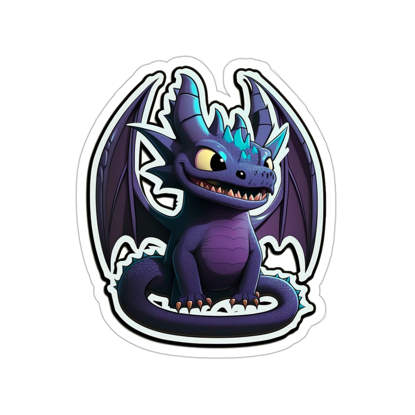 Kawaii Purple Dragon Sticker - Add Some Cute and Unique Style to Your Tech