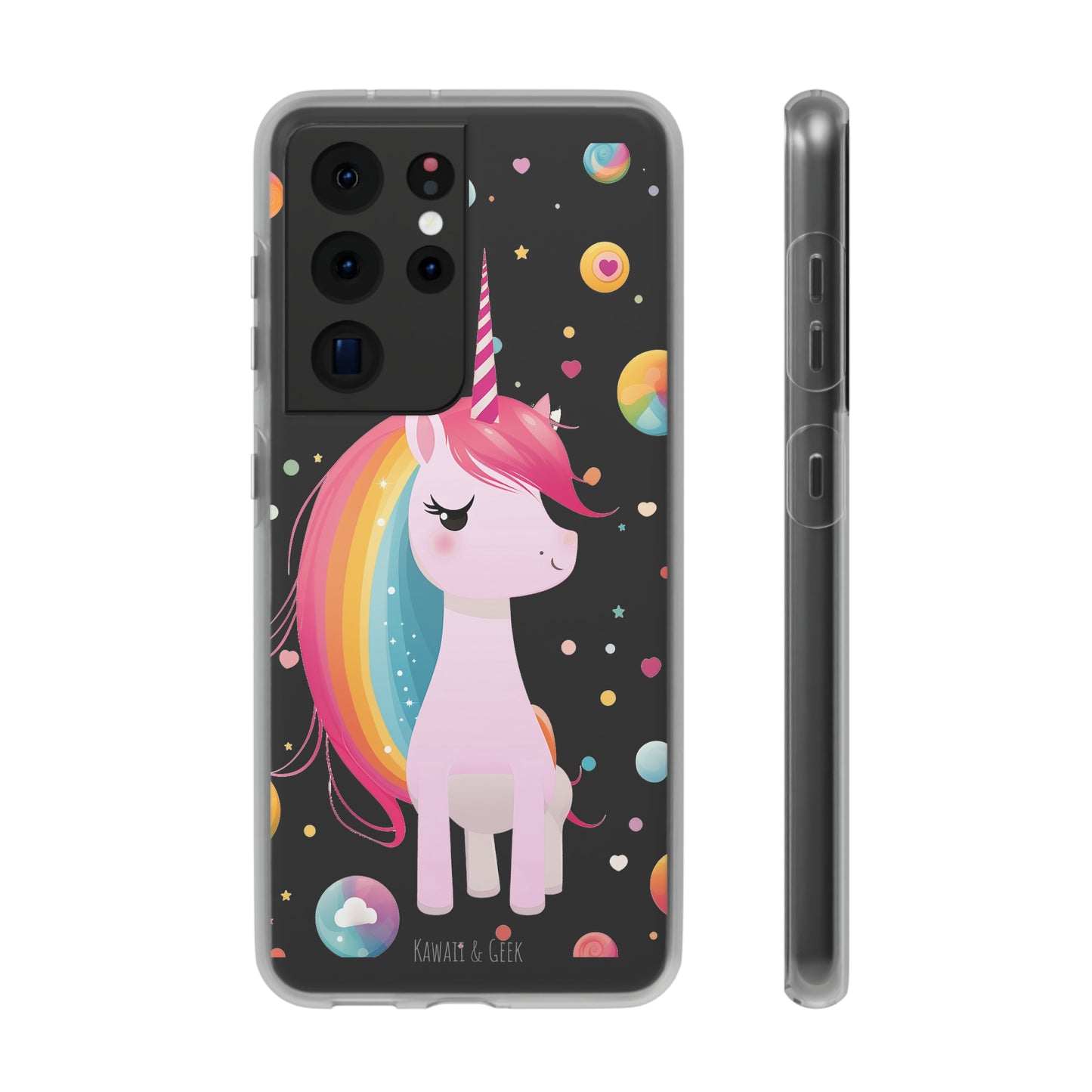 Kawaii Unicorn Flexi Transparent Phone Case