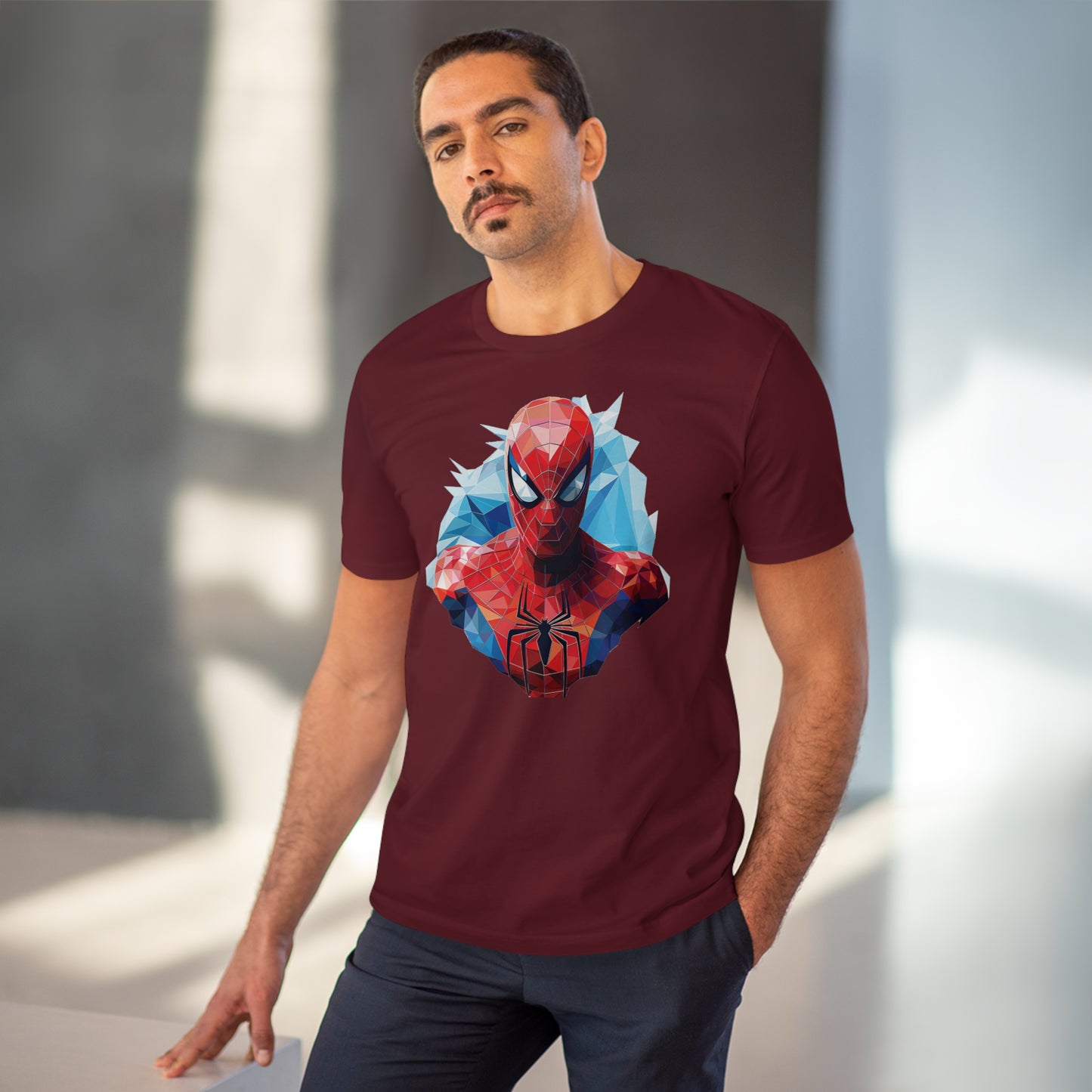 Spider-Man Polygonal Geometric T-Shirt - Swing into Stylish Adventure