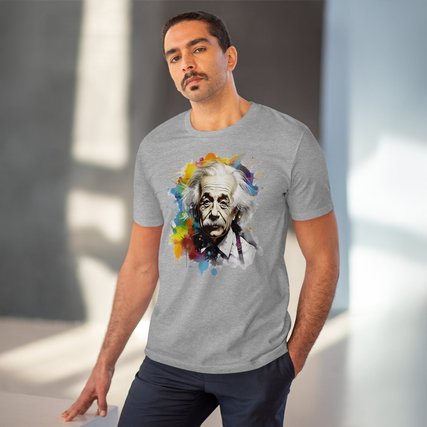 Albert Einstein Eco-friendly T-shirt : Watercolor Essence