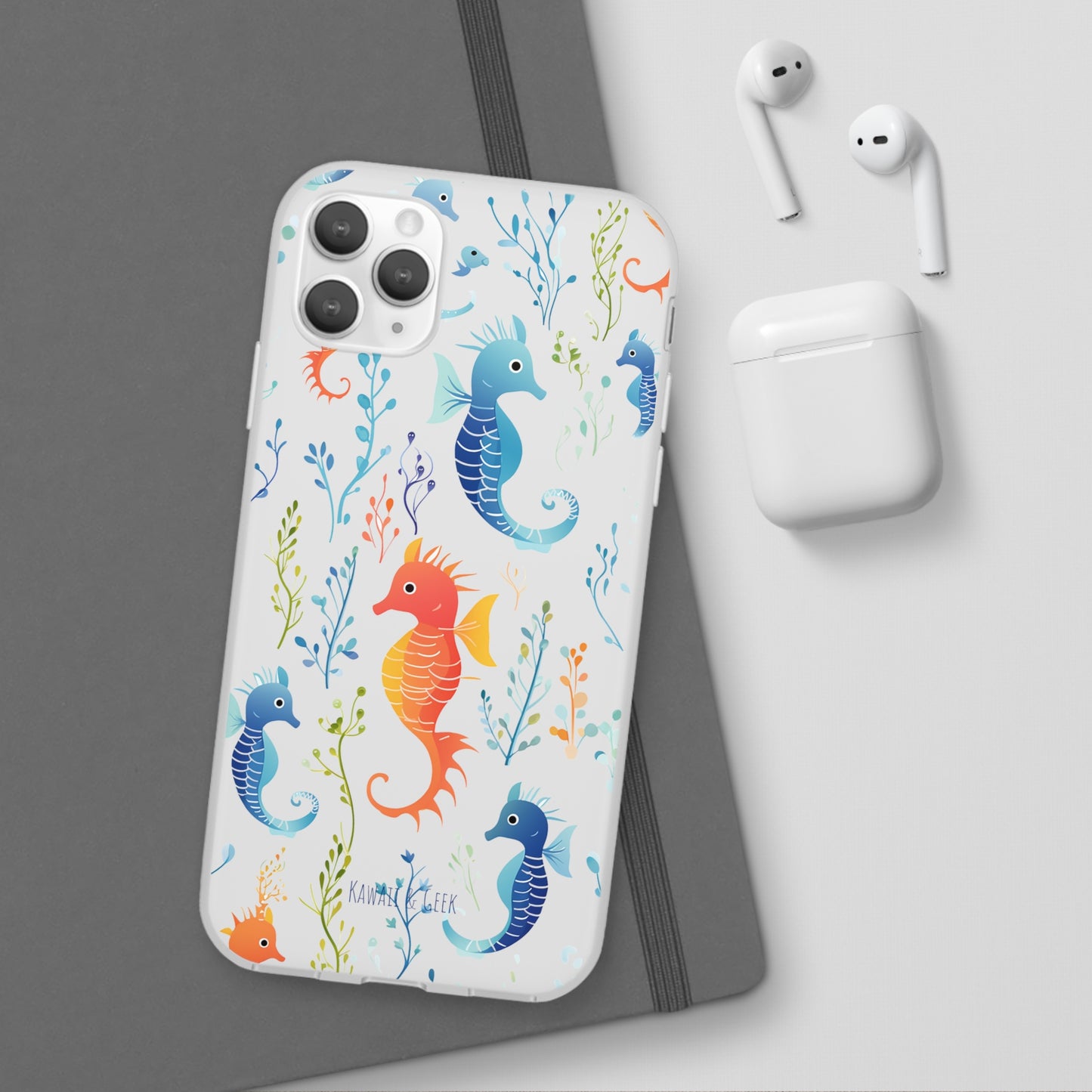 Underwater Seahorse Flexi Transparent phone Case : Dive into Cuteness!