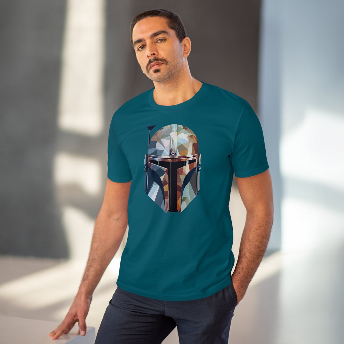 The Mandalorian Polygonal T-Shirt - Embrace Interstellar Adventure - Star Wars