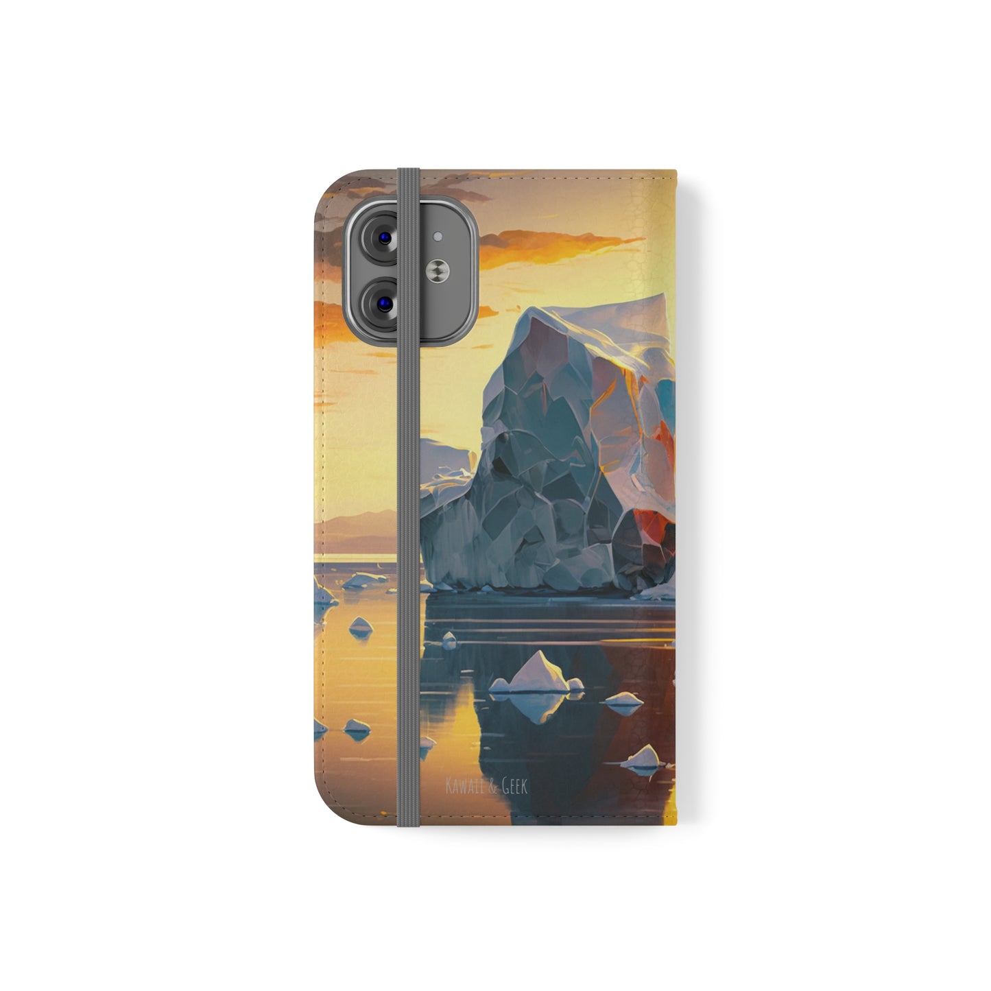 Arctic Landscape and Iceberg at Sunset Flip Phone Case - Capture the Serenity of Nature on Your Device