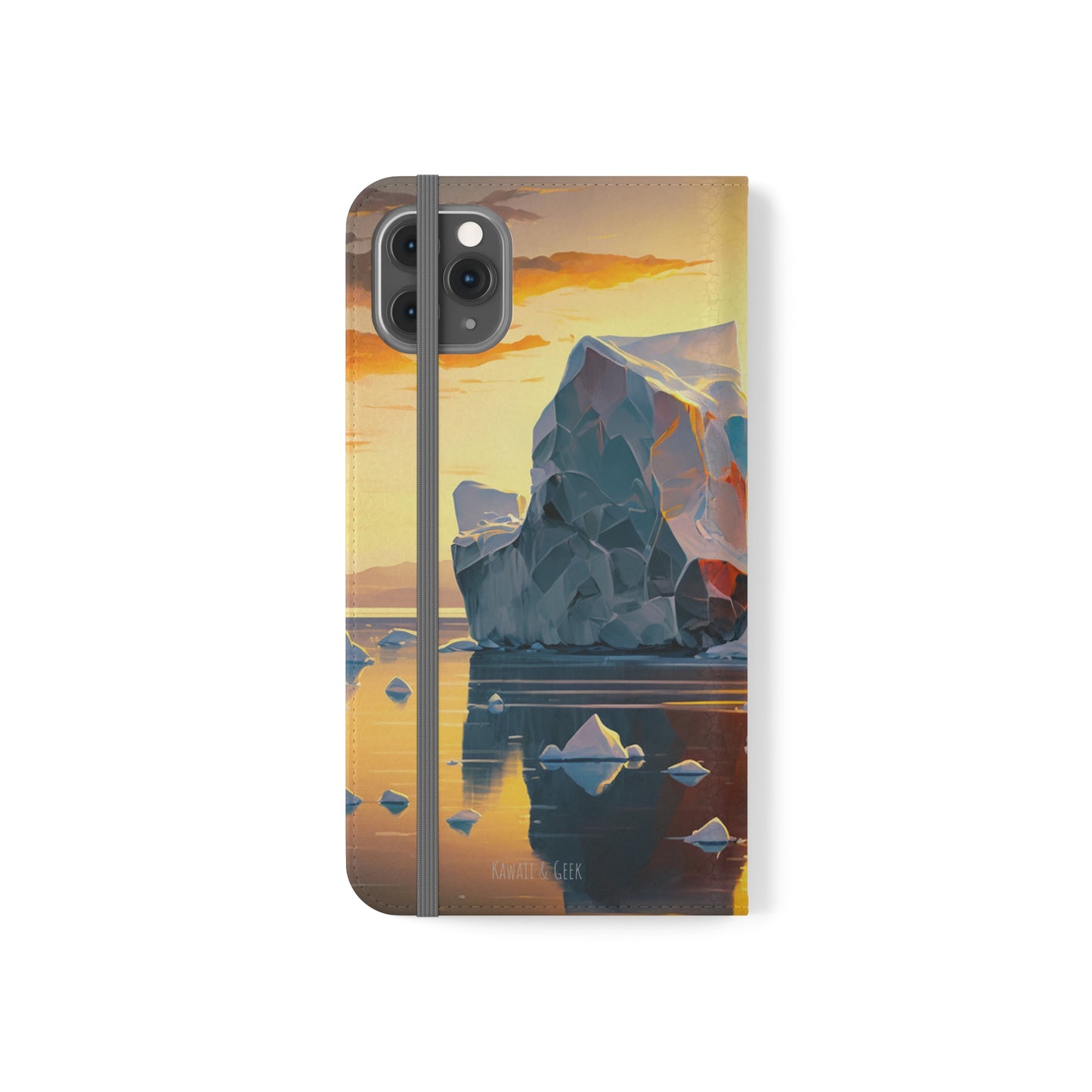 Arctic Landscape and Iceberg at Sunset Flip Phone Case - Capture the Serenity of Nature on Your Device