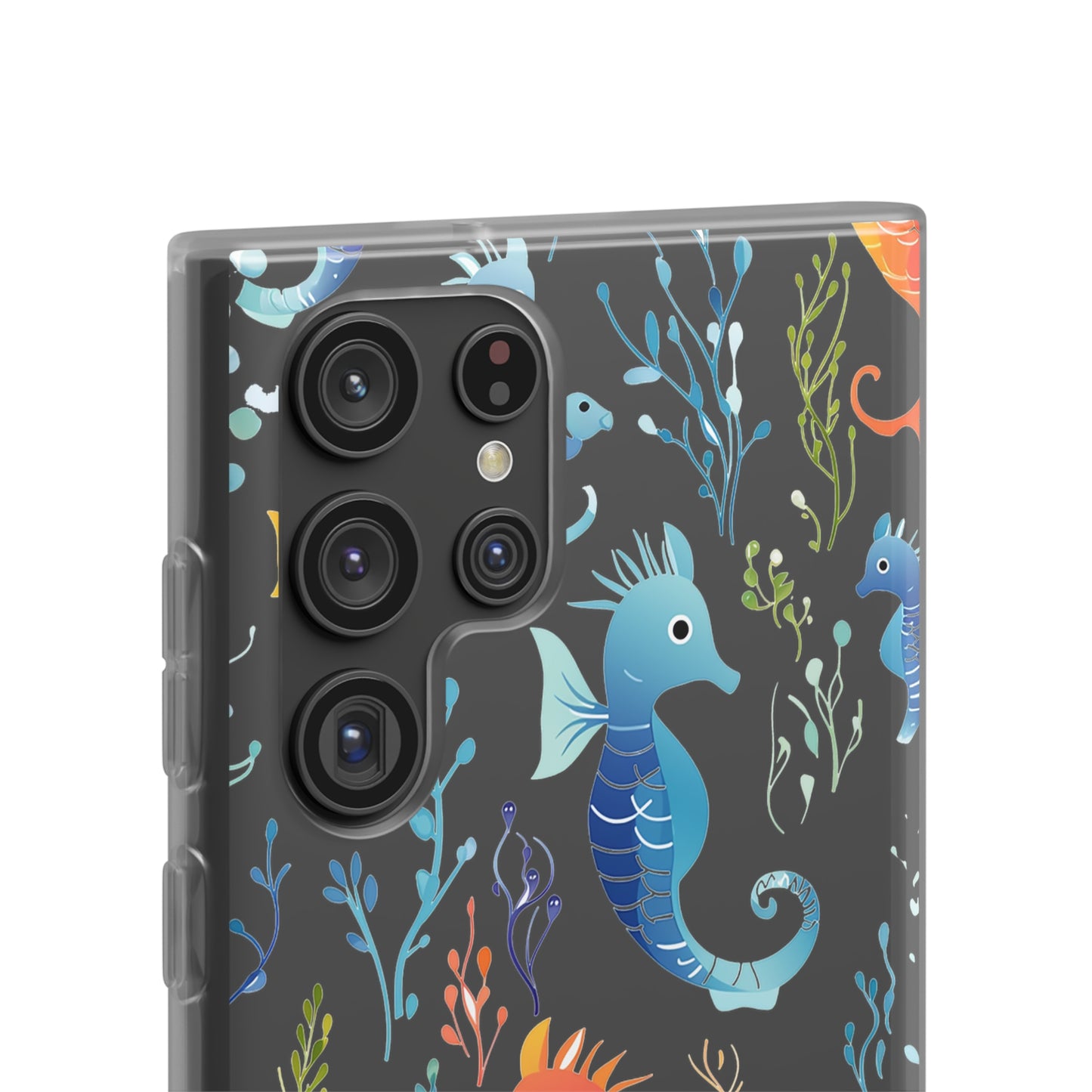 Underwater Seahorse Flexi Transparent phone Case : Dive into Cuteness!