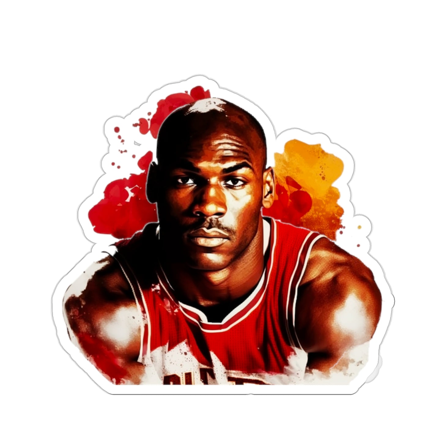 Michael Jordan in Watercolor Style Sticker - Add Some Iconic and Artistic Style to Your Tech