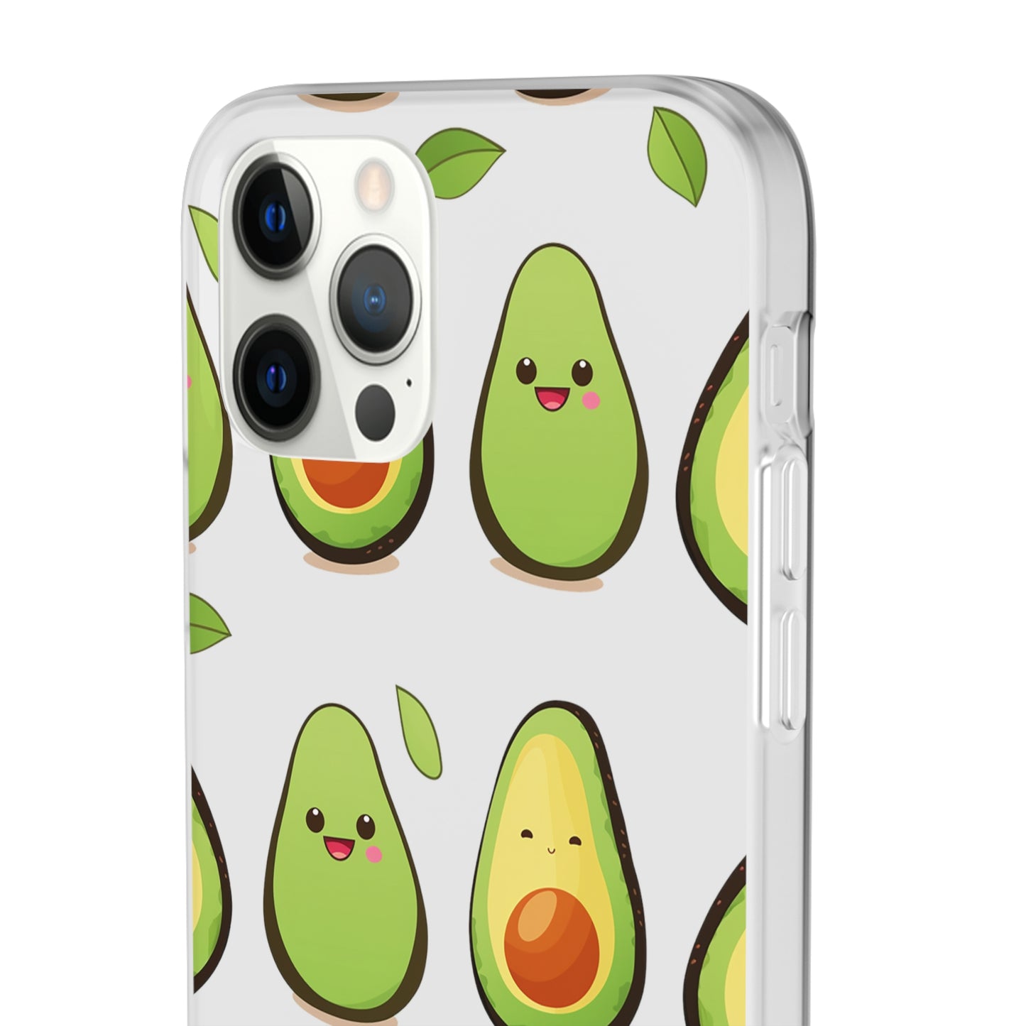 Cute Avocado Transparent Flexi Case: Perfect Blend of Style & Function