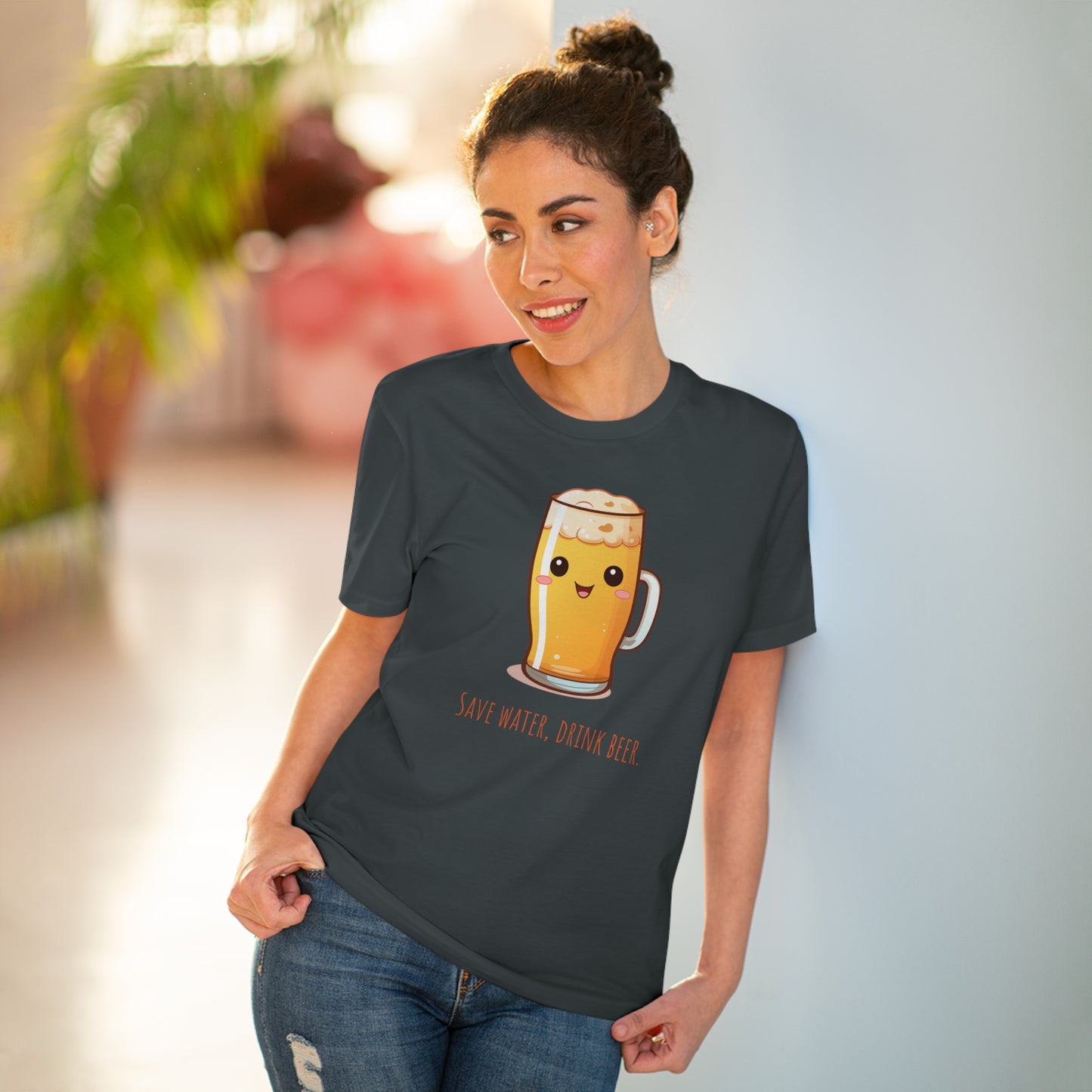 Eco-Friendly Unisex Beer T-Shirt - 'Save Water, Drink Beer'