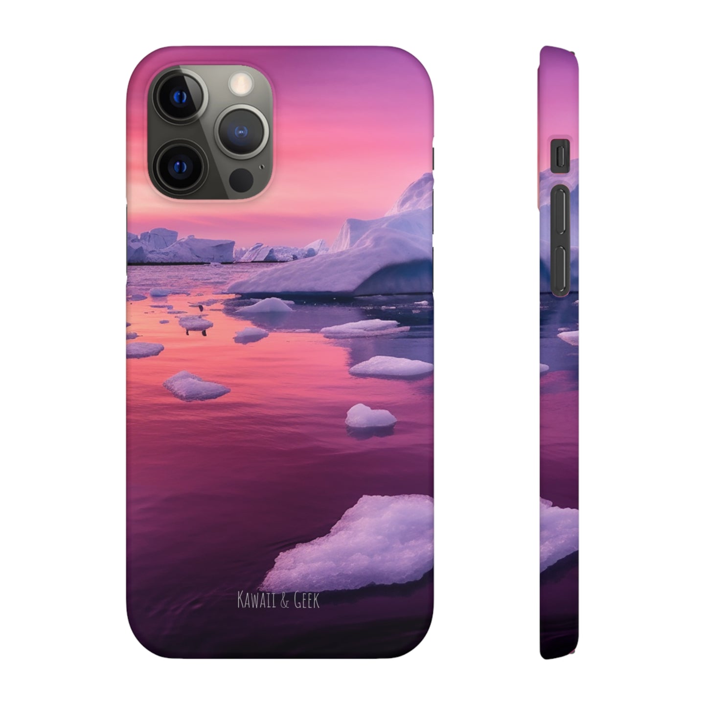 Pinky Arctic Landscape at Sunset Phone Case - Capture the Serenity of Nature on Your Device