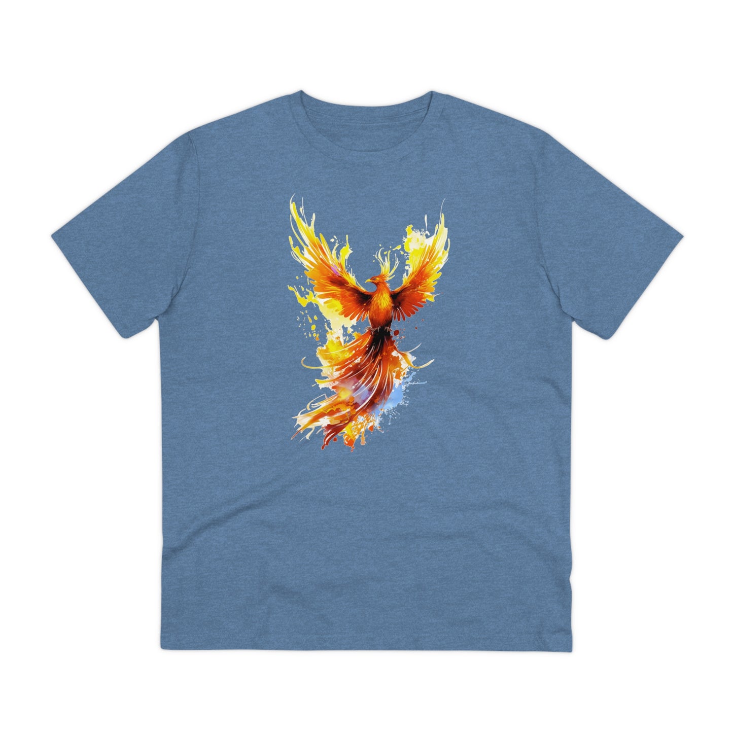 Burning Phoenix Watercolor T-Shirt - Unisex and Eco-Friendly Fashion with a Fiery Twist