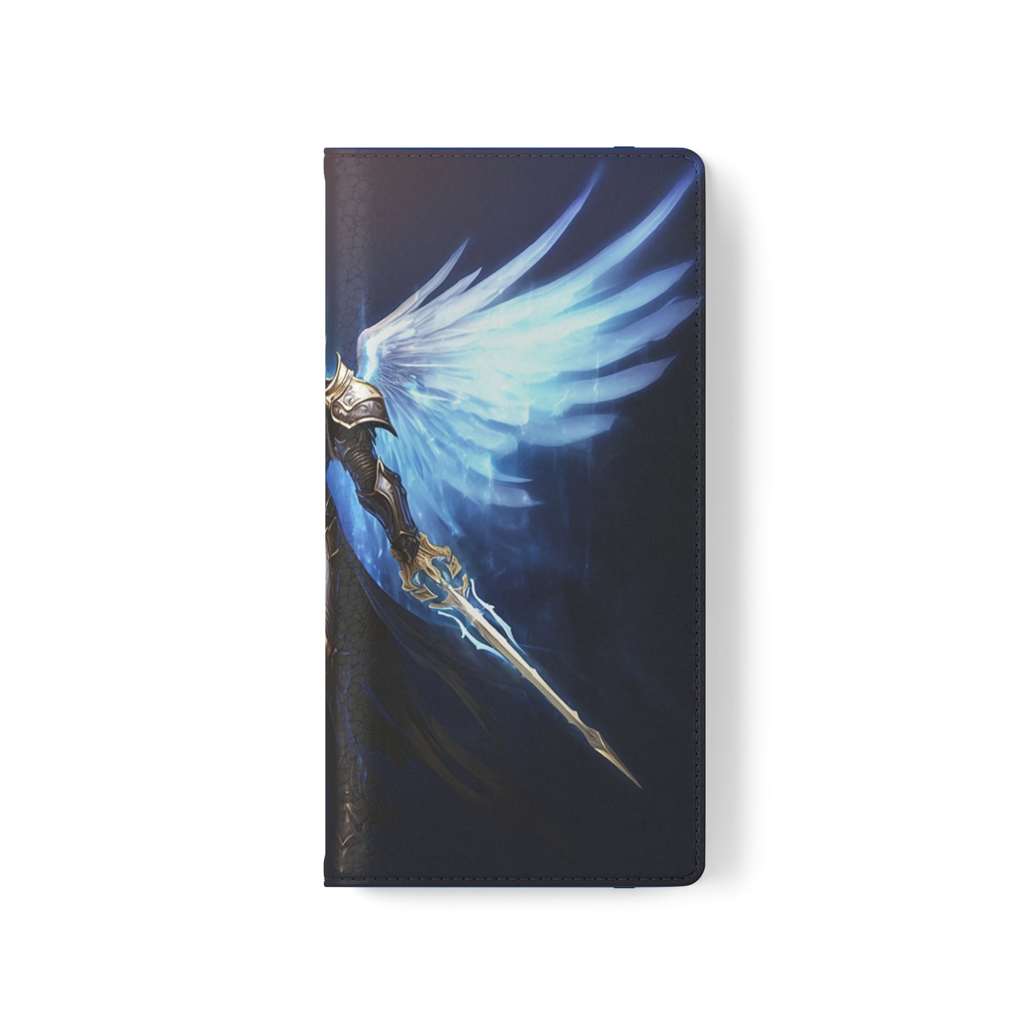 Archangel Flip Phone Case: Ethereal Wings & Sword Design