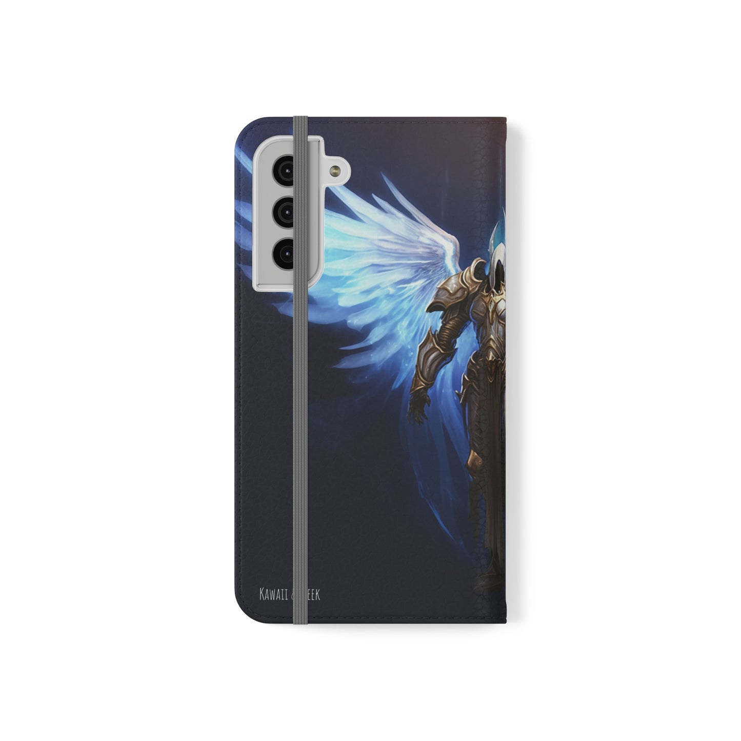 Archangel Flip Phone Case: Ethereal Wings & Sword Design