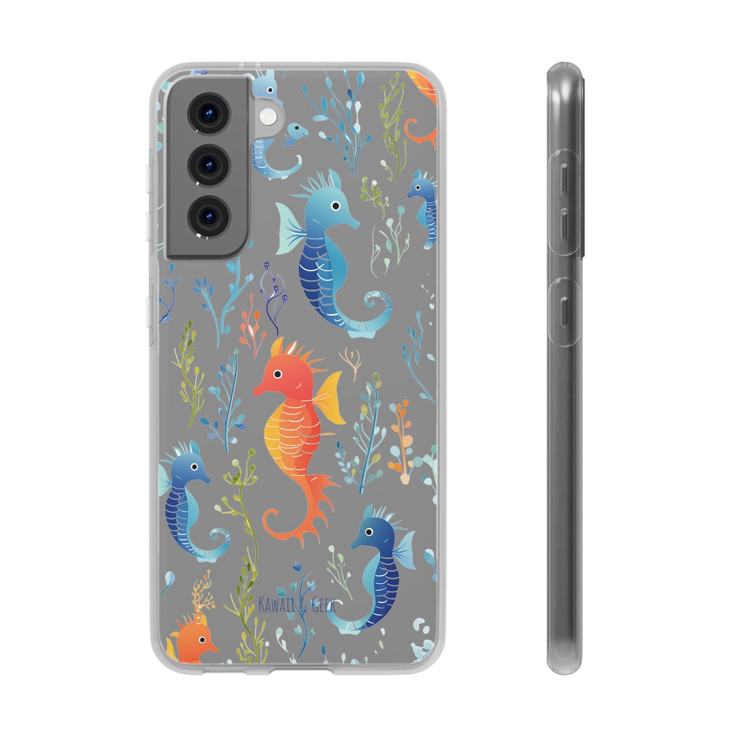 Underwater Seahorse Flexi Transparent phone Case : Dive into Cuteness!