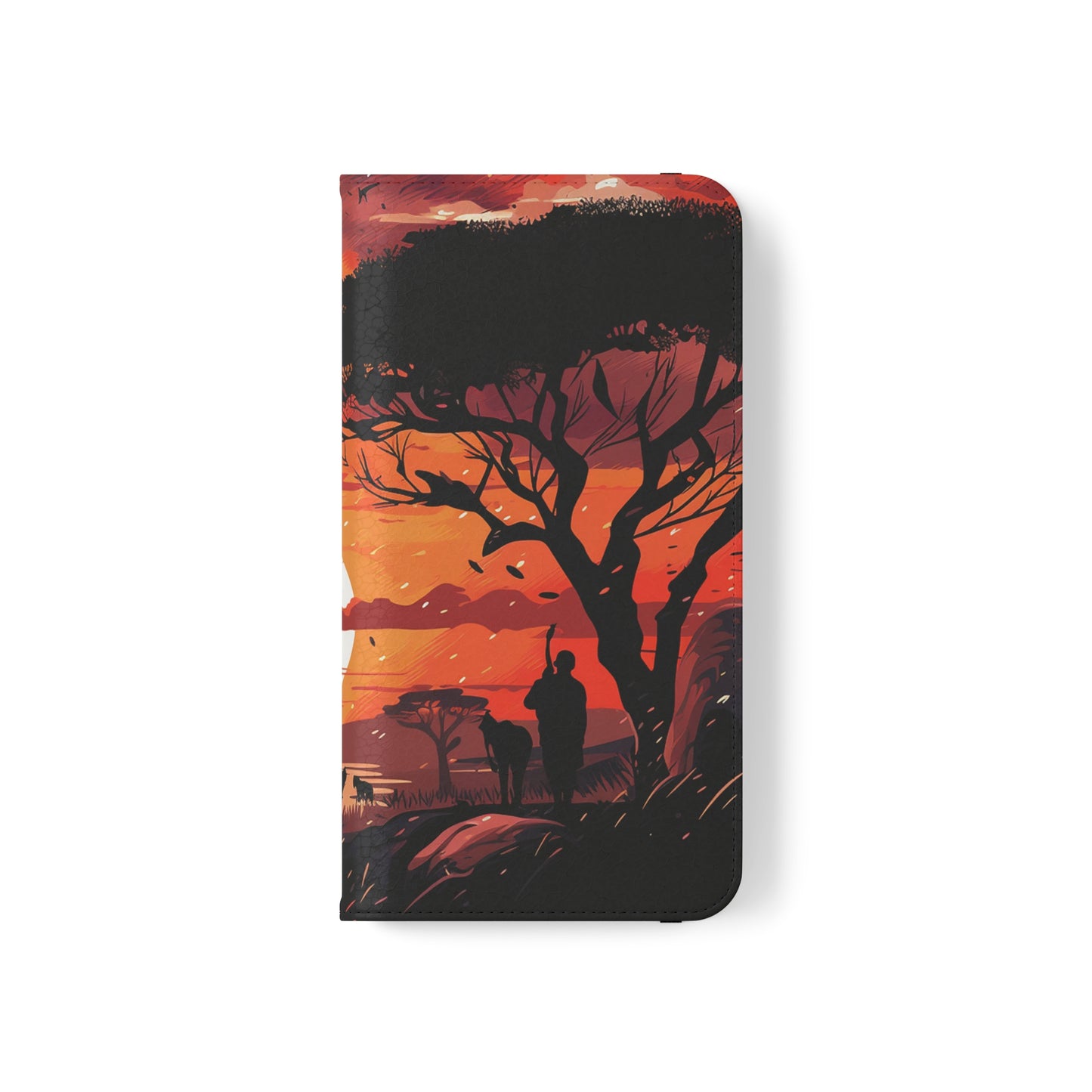 African Landscape Sunset Flip Phone Case - Capture the Serenity of the Savanna on Your Device