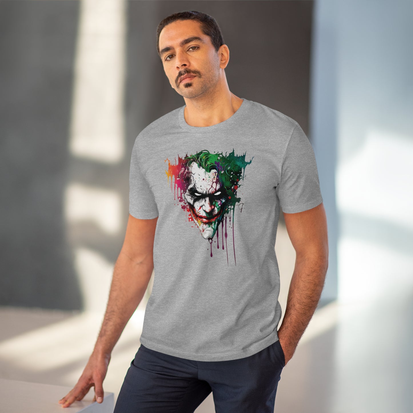 The Joker T-shirt in Watercolor Style, Unisex and Eco-Friendly - Make a Statement with Unique Artistic Design