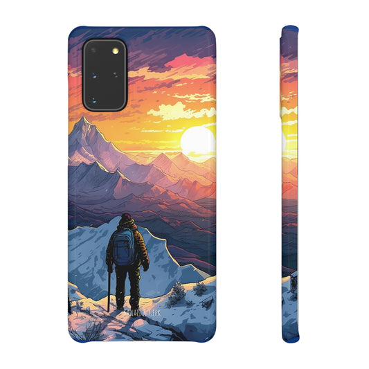 Snowy Mountain Landscape Sunset Phone Case - Embrace the Beauty of Nature on Your Device