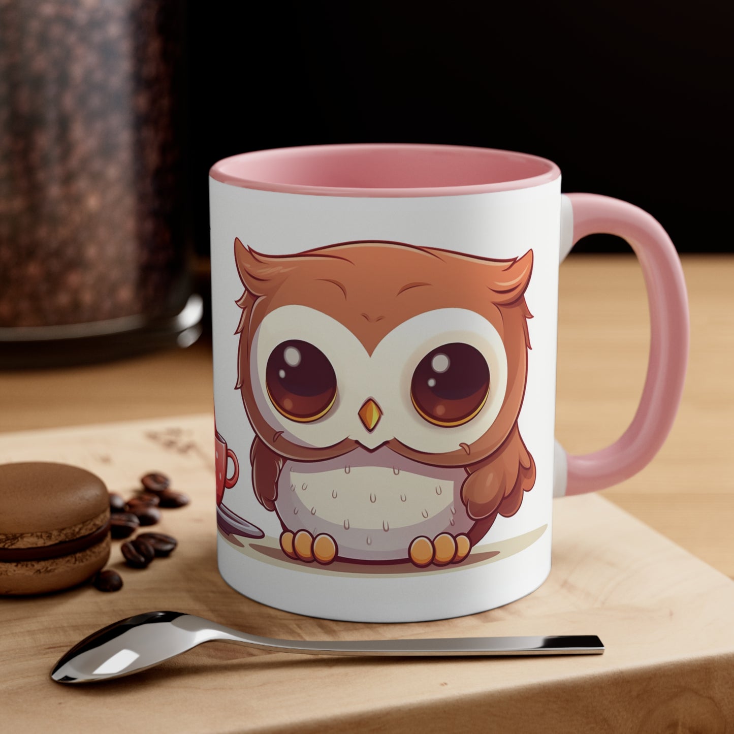 Cute Owl Mug: Tea Time with Strawberries