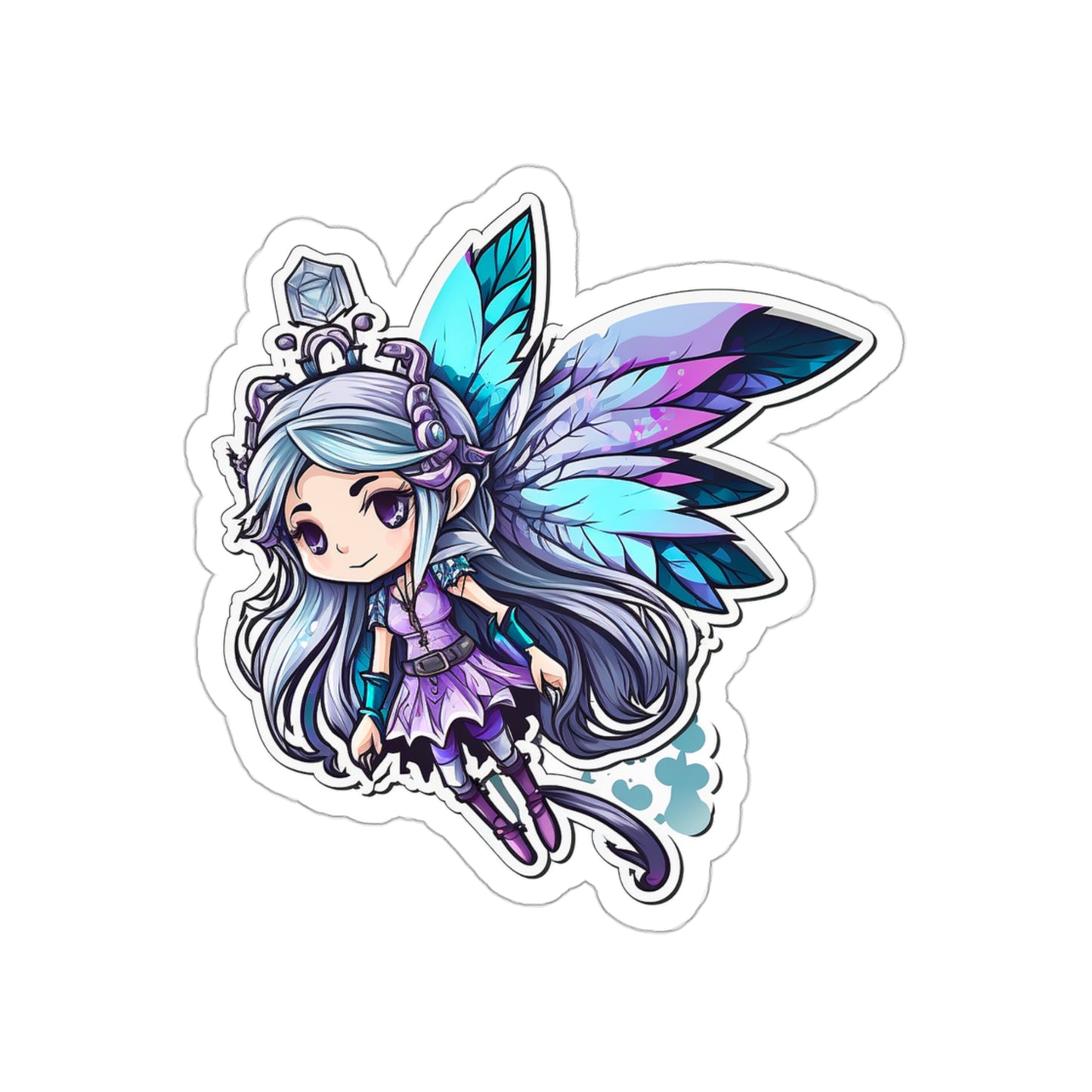 Kawaii Blue Fairy Sticker - Add Some Cute and Magical Style to Your Tech