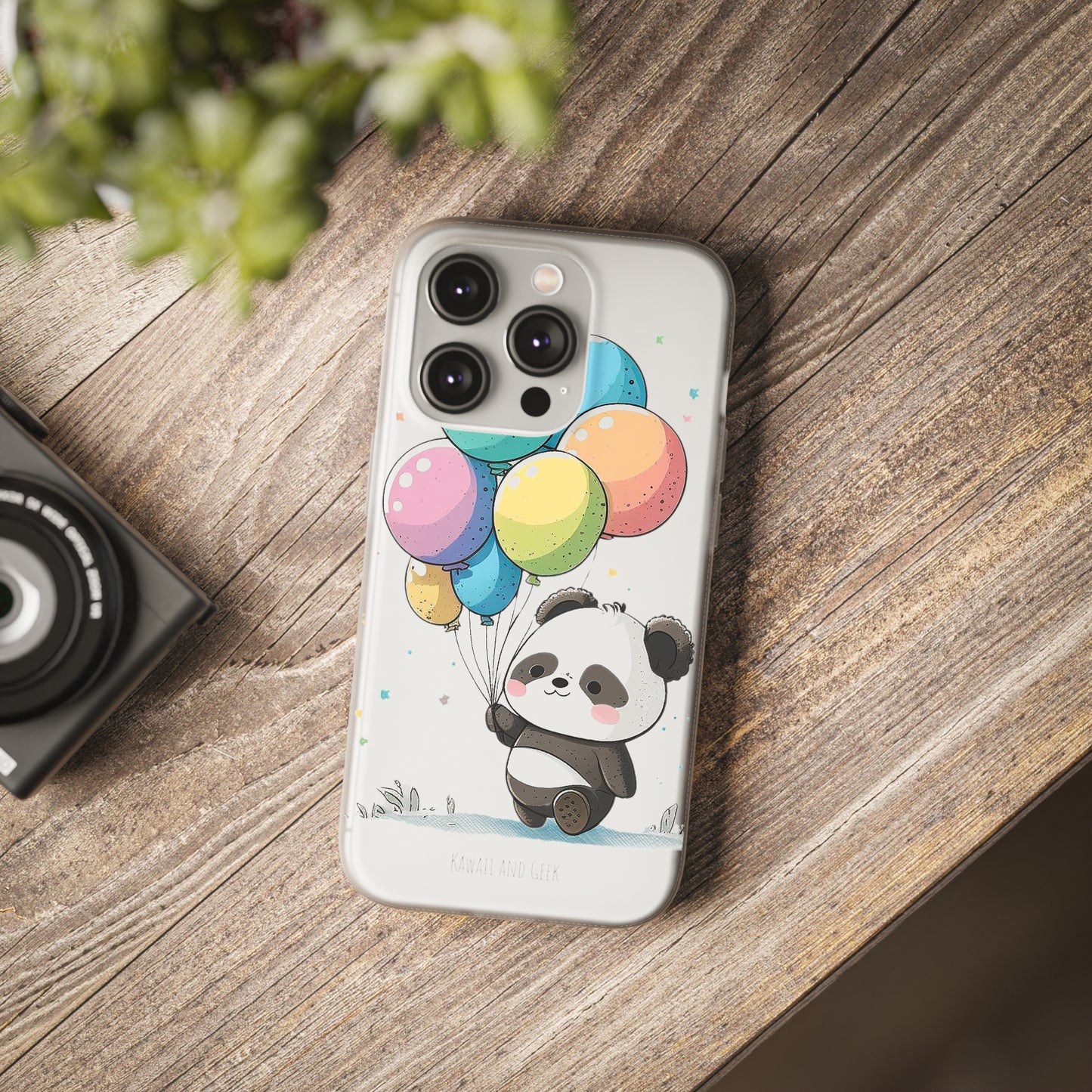 Cute Panda with Balloons flexi Smartphone Case - Add Some Adorable and Protective Style to Your Device