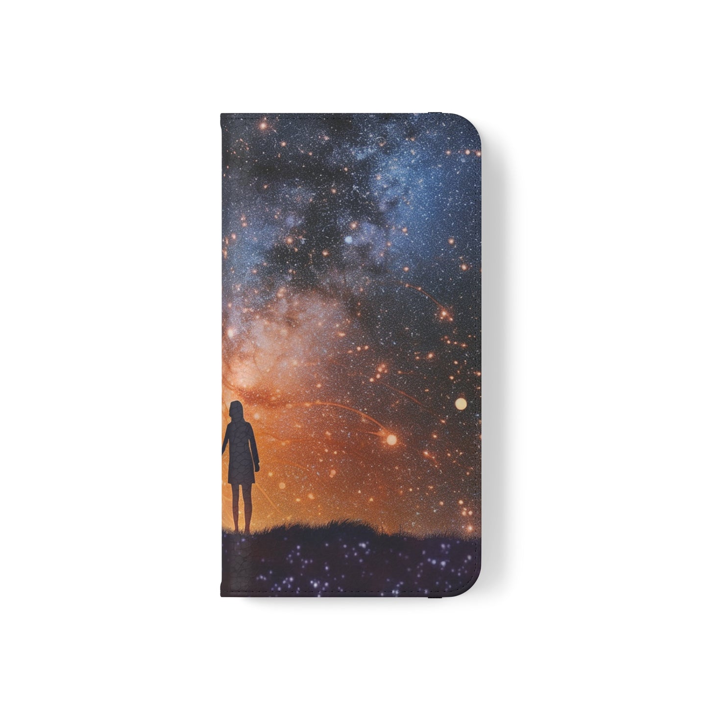 Starry Night Lovers Flip Phone Case - Embrace the Beauty of the Night Sky