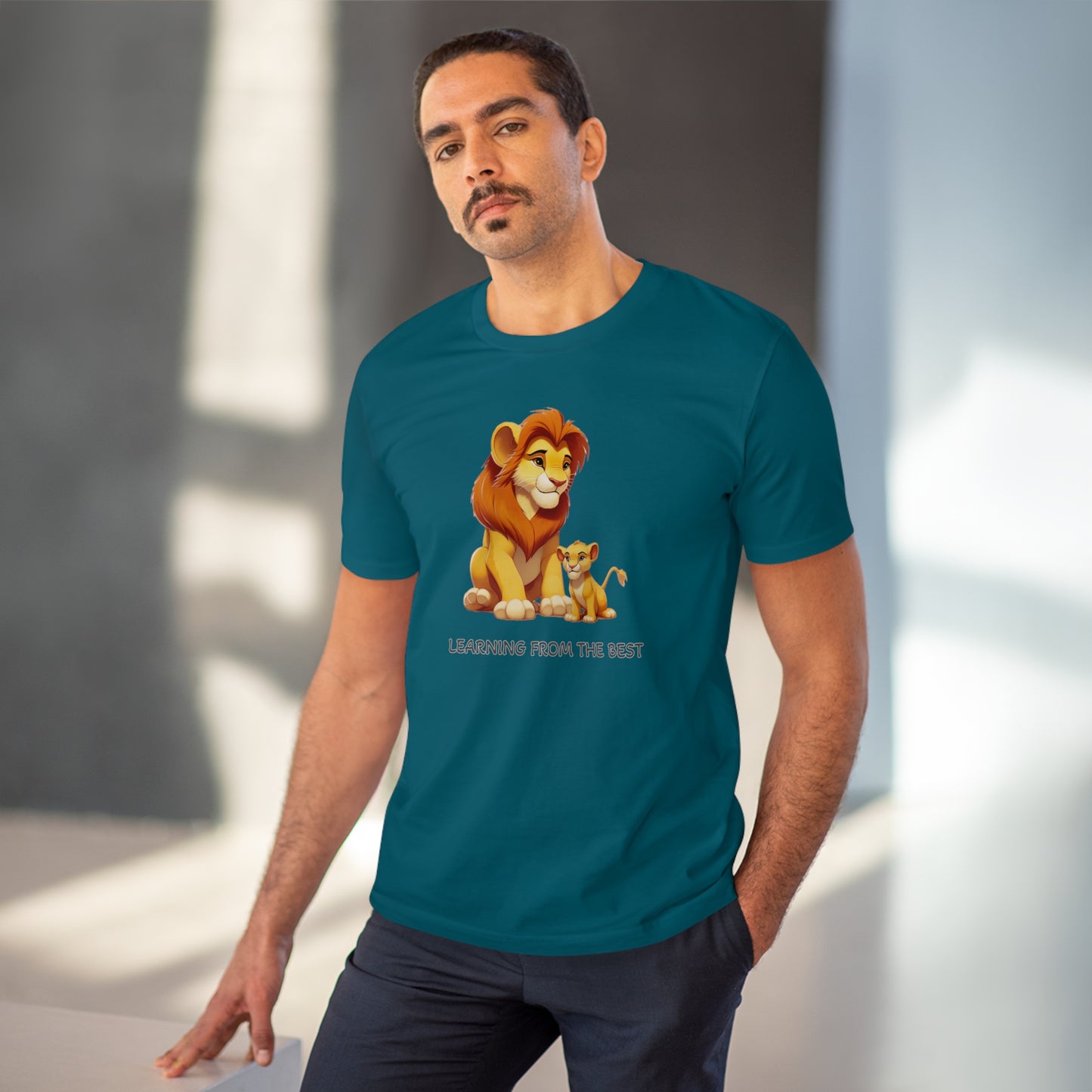 Learning from the Best - Father's Day T-Shirt - Celebrate the Bond with Mufasa and Simba in Eco-Friendly Style