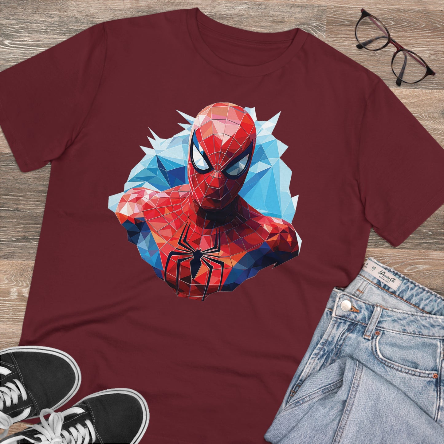 Spider-Man Polygonal Geometric T-Shirt - Swing into Stylish Adventure