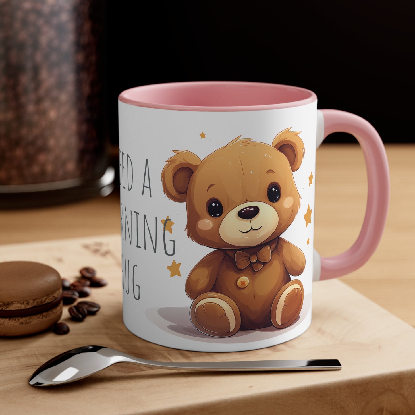 11oz Bi-Color Mug: "Morning Hug" Teddy Duo