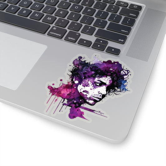 Prince - Love Symbol in Purple Rain Watercolor Style Sticker - Add Some Musical and Colorful Style to Your Tech