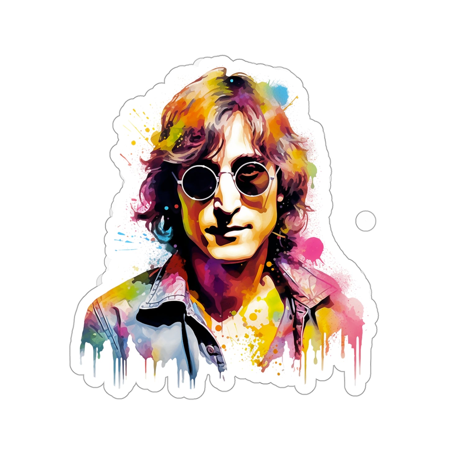 Watercolor John Lennon Sticker: Artistic Flair