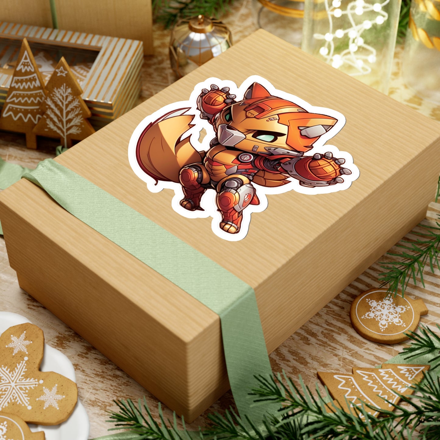 Sweet and Heroic Fox / Firefox in battle suit Sticker - Ready to Defend Its Friends