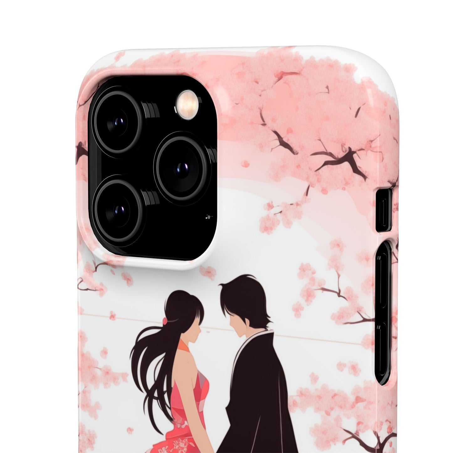 Japanese Blossom Love Premium Phone Case - Valentine's Cherry Tree Design