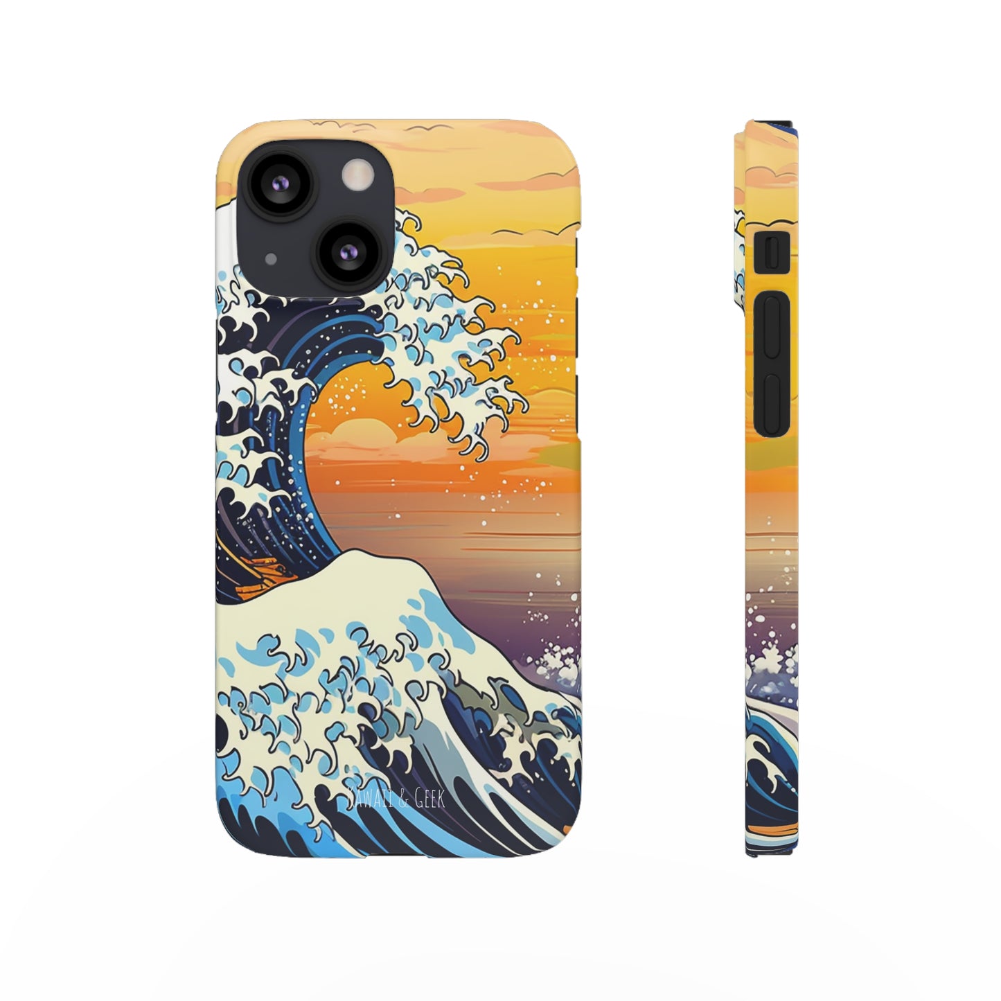 Sunset Big Wave Phone Case - Embrace the Majestic Hokusai Style in Your Hands