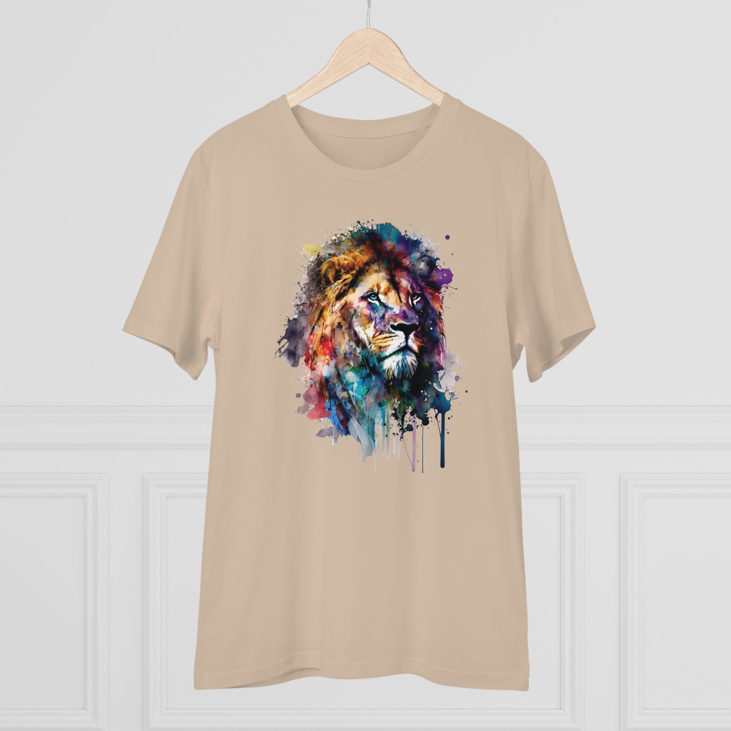 Majestic Lion T-Shirt in Watercolor Style - Unisex and Eco-Friendly Fashion Statement