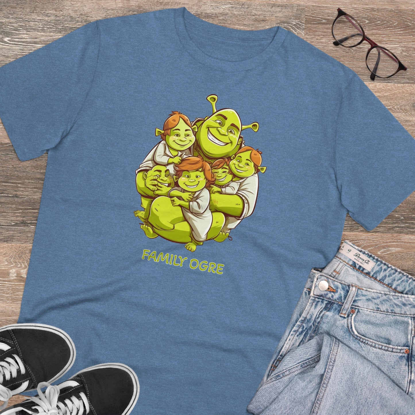 Family Ogre - Unisex Eco-Friendly T-Shirt - Celebrate Father's Day with Shrek and His Kids