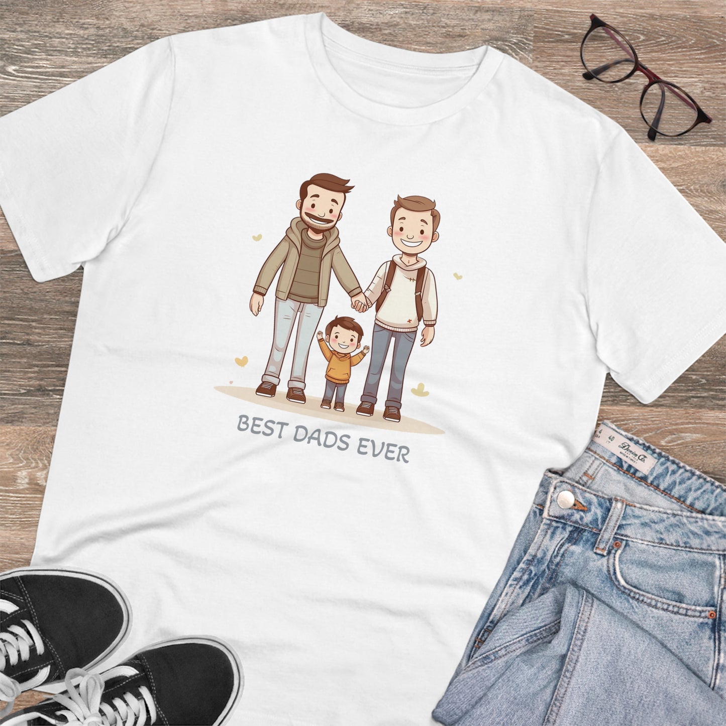 Best Dads Ever LGBT Father's Day T-Shirt - Celebrate Love, Family, and Sustainability