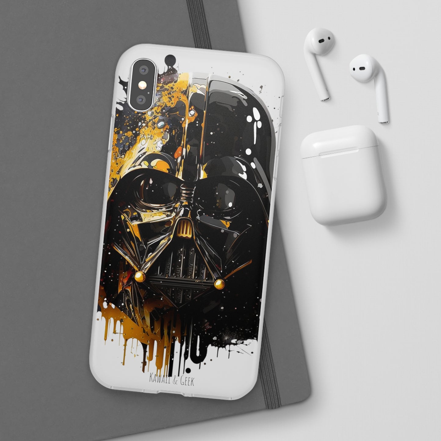 Darth Vader Gold and Black flexi phone Case - Protect Your Phone with Galactic and Artistic Style