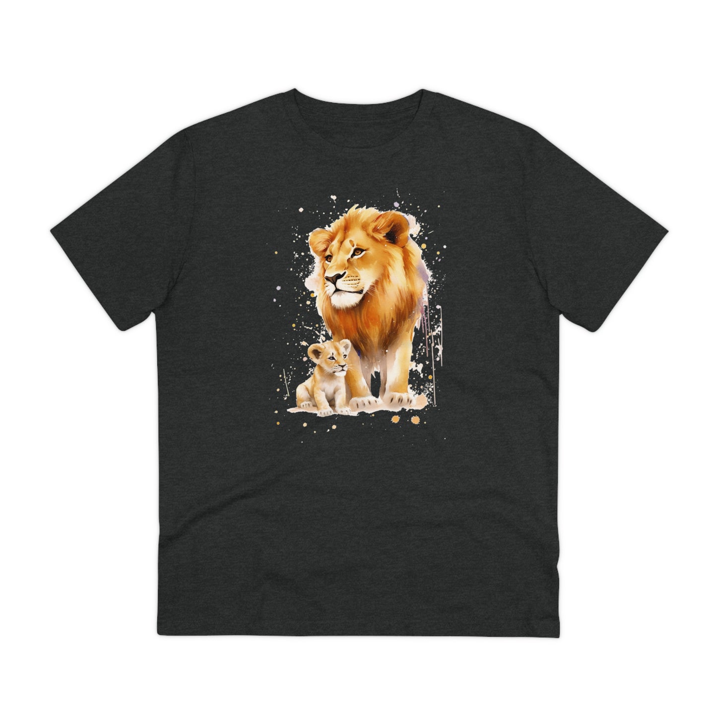 Lion King and Son Watercolor T-Shirt - Celebrate Father's Day with Nature's Majesty