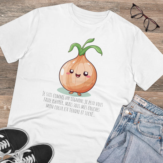 Sweet and Sassy Eco-Friendly Onion T-Shirt for Heartfelt Style - FRENCH